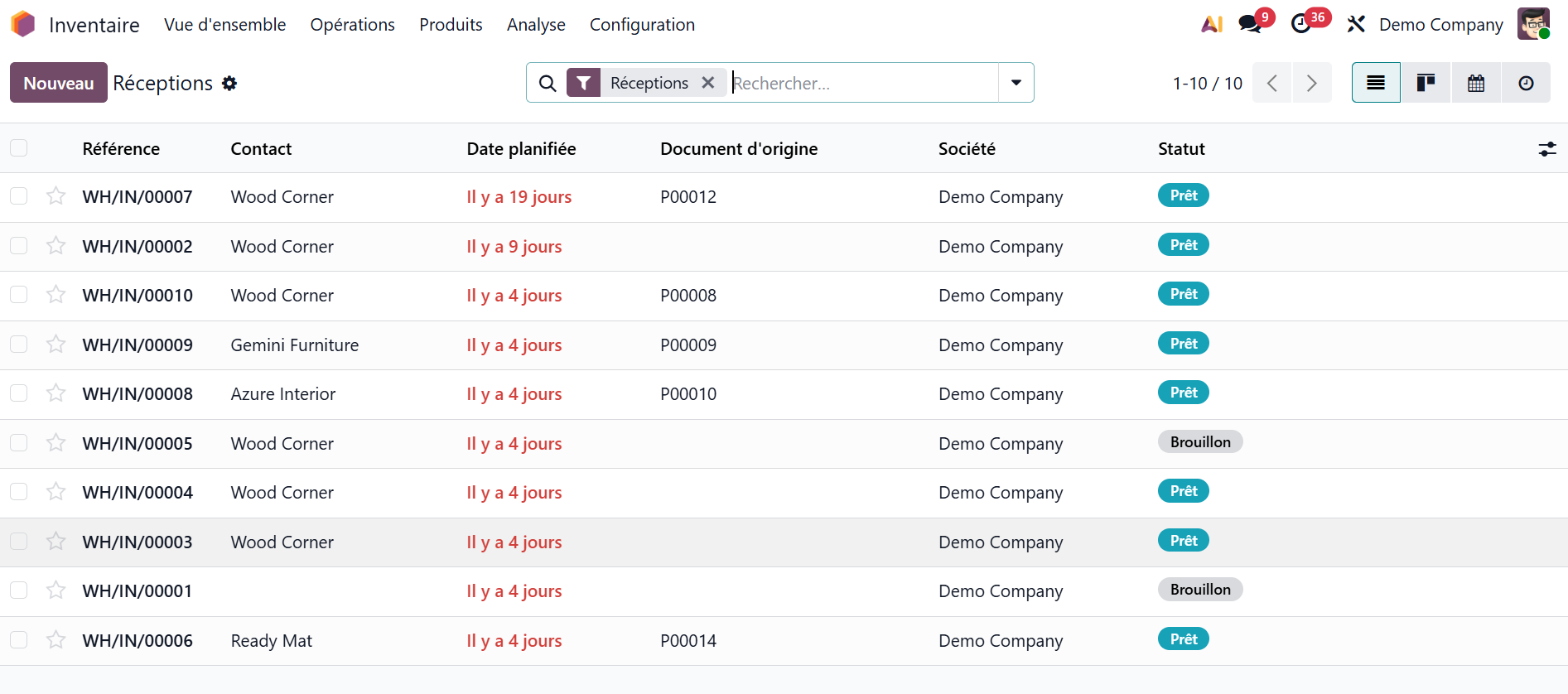 Odoo Inventaire opérations - Nuformations