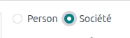 choix personne ou société contacts Odoo