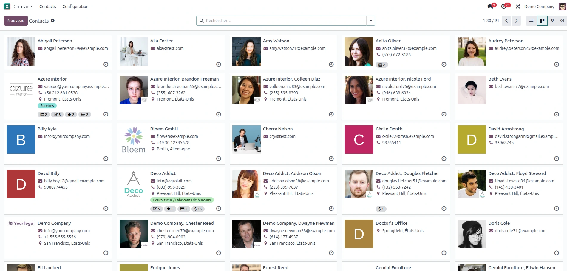 Application Contact sur Odoo